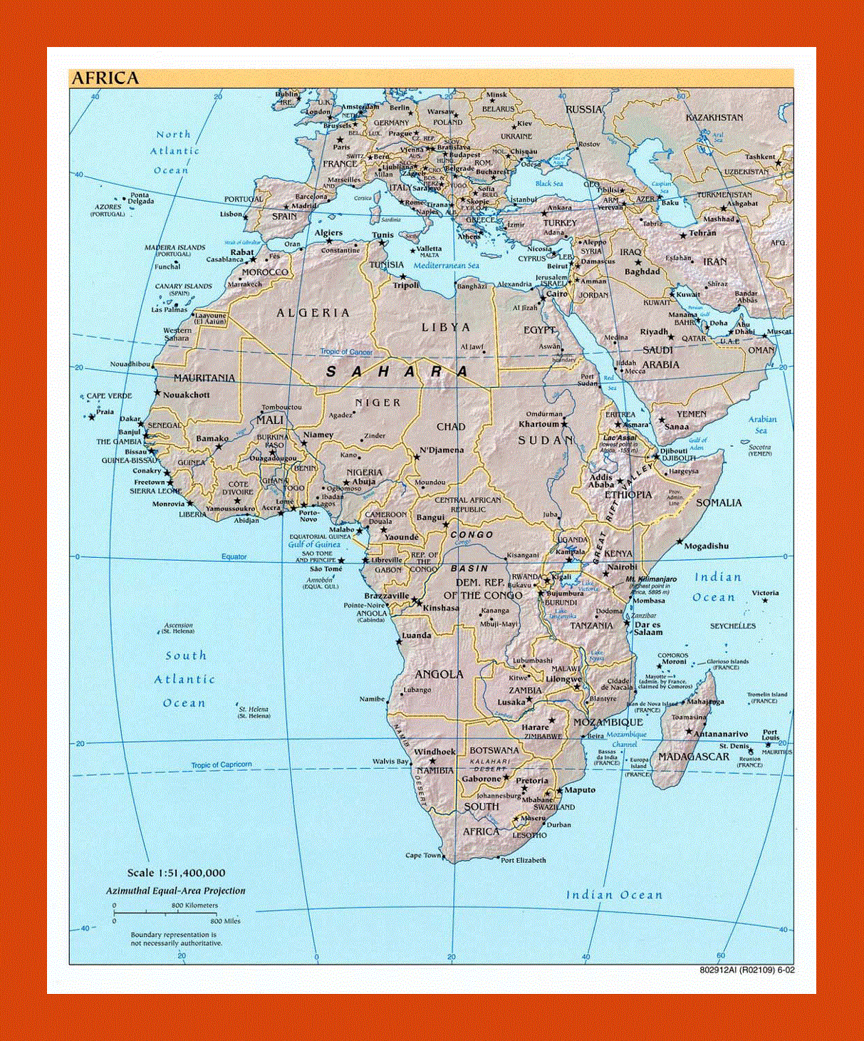 Political map of Africa - 2002
