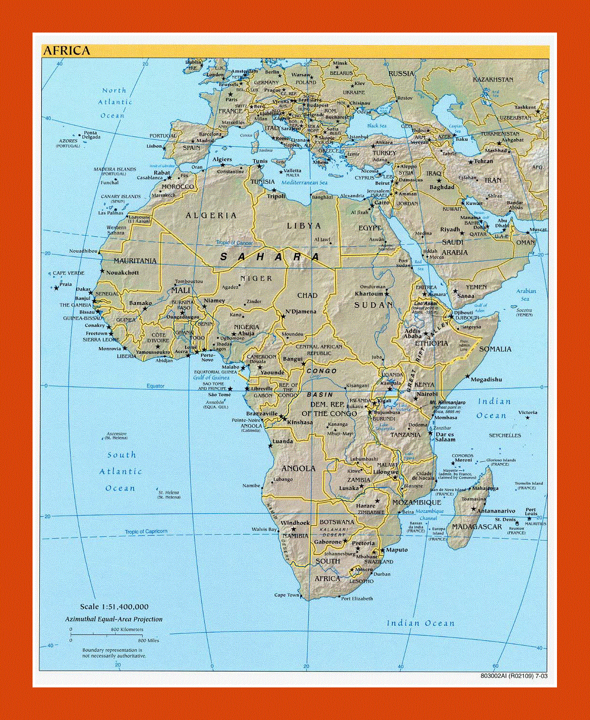 Political map of Africa - 2003