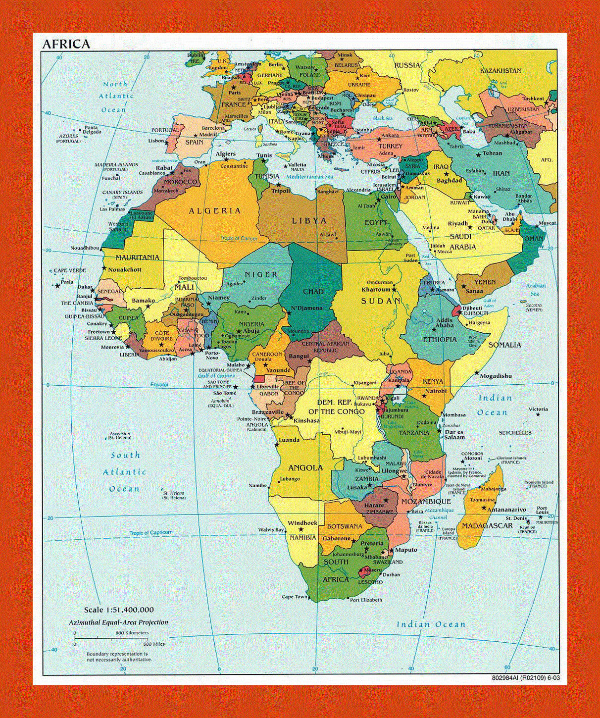 Political map of Africa - 2003