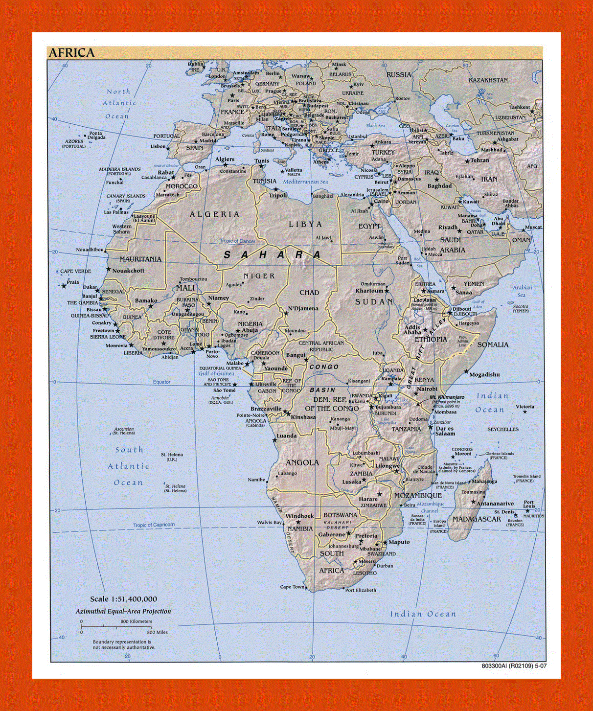 Political map of Africa - 2007
