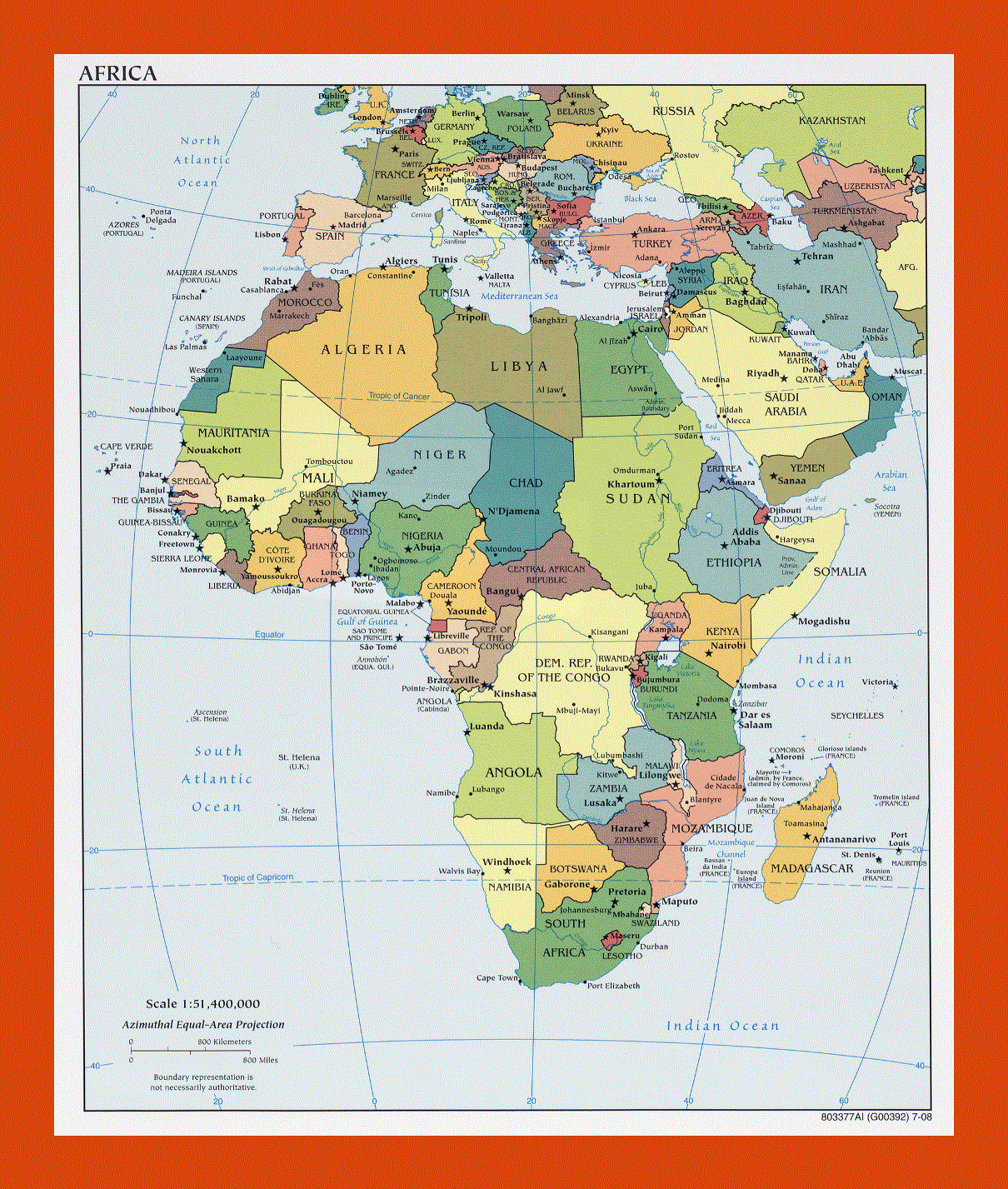 Political map of Africa - 2008