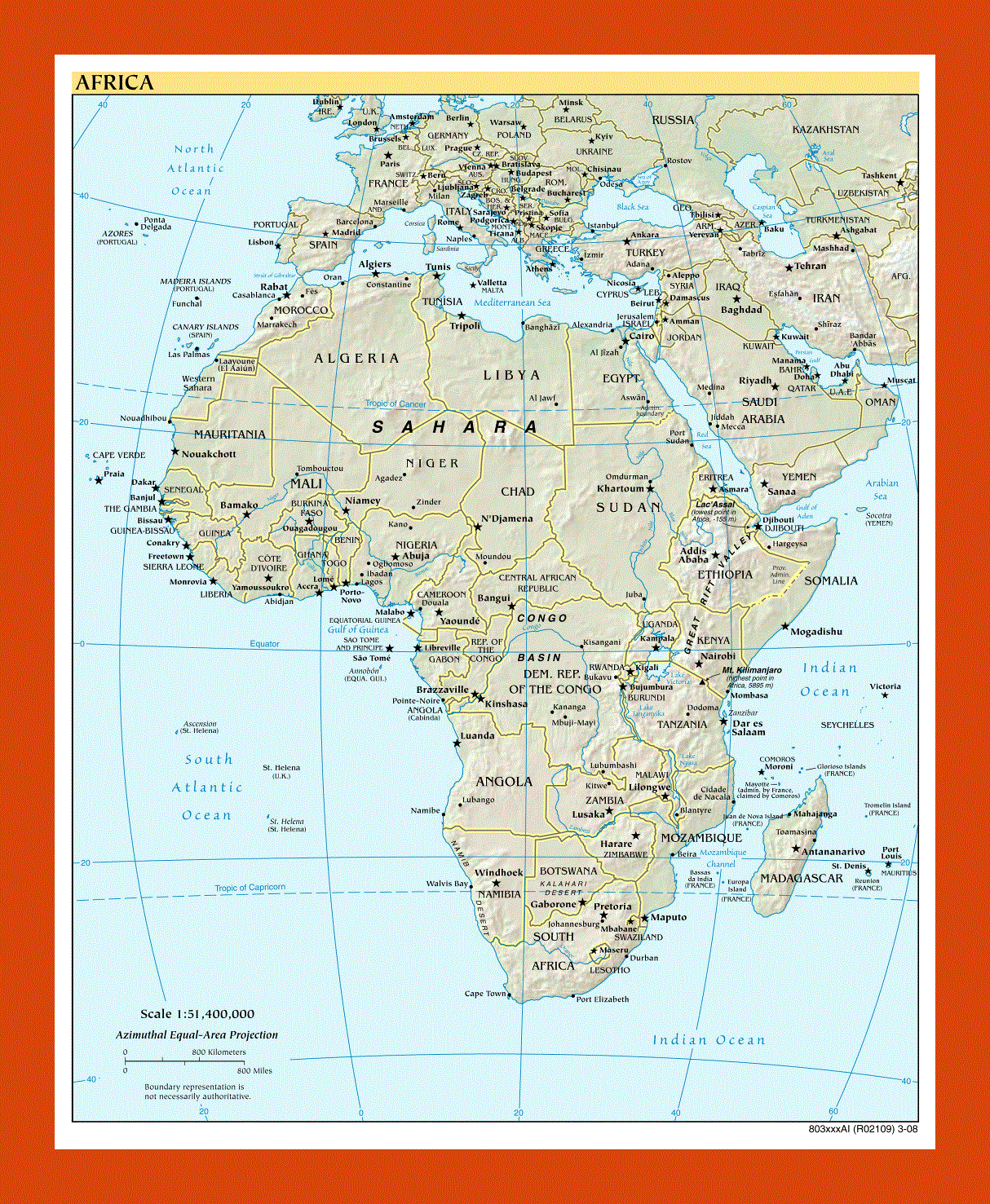 Political map of Africa - 2008