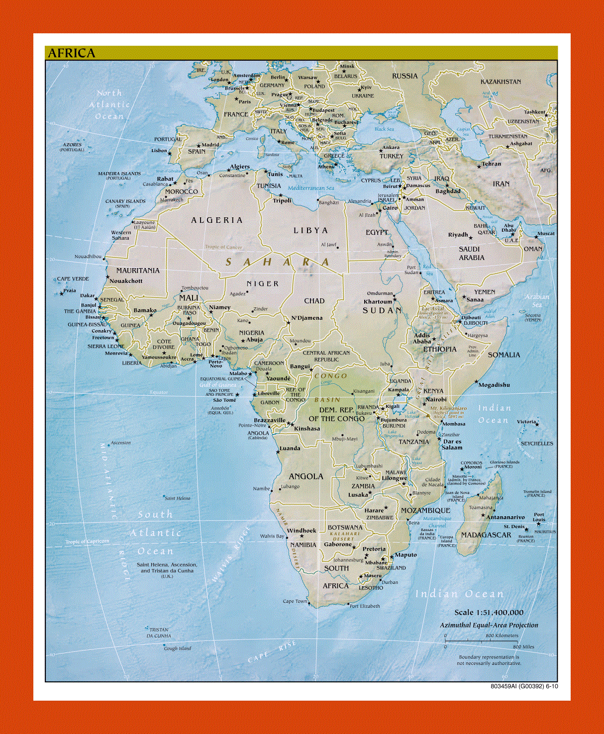 Political map of Africa - 2010