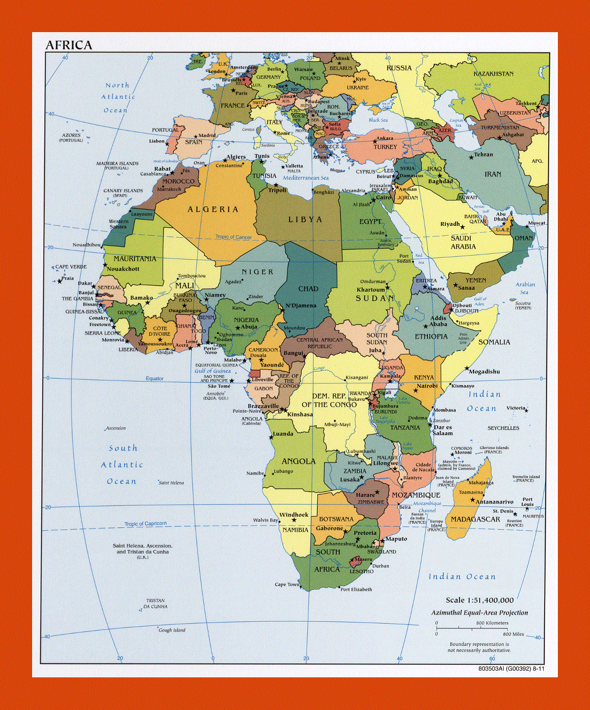 Political map of Africa - 2011
