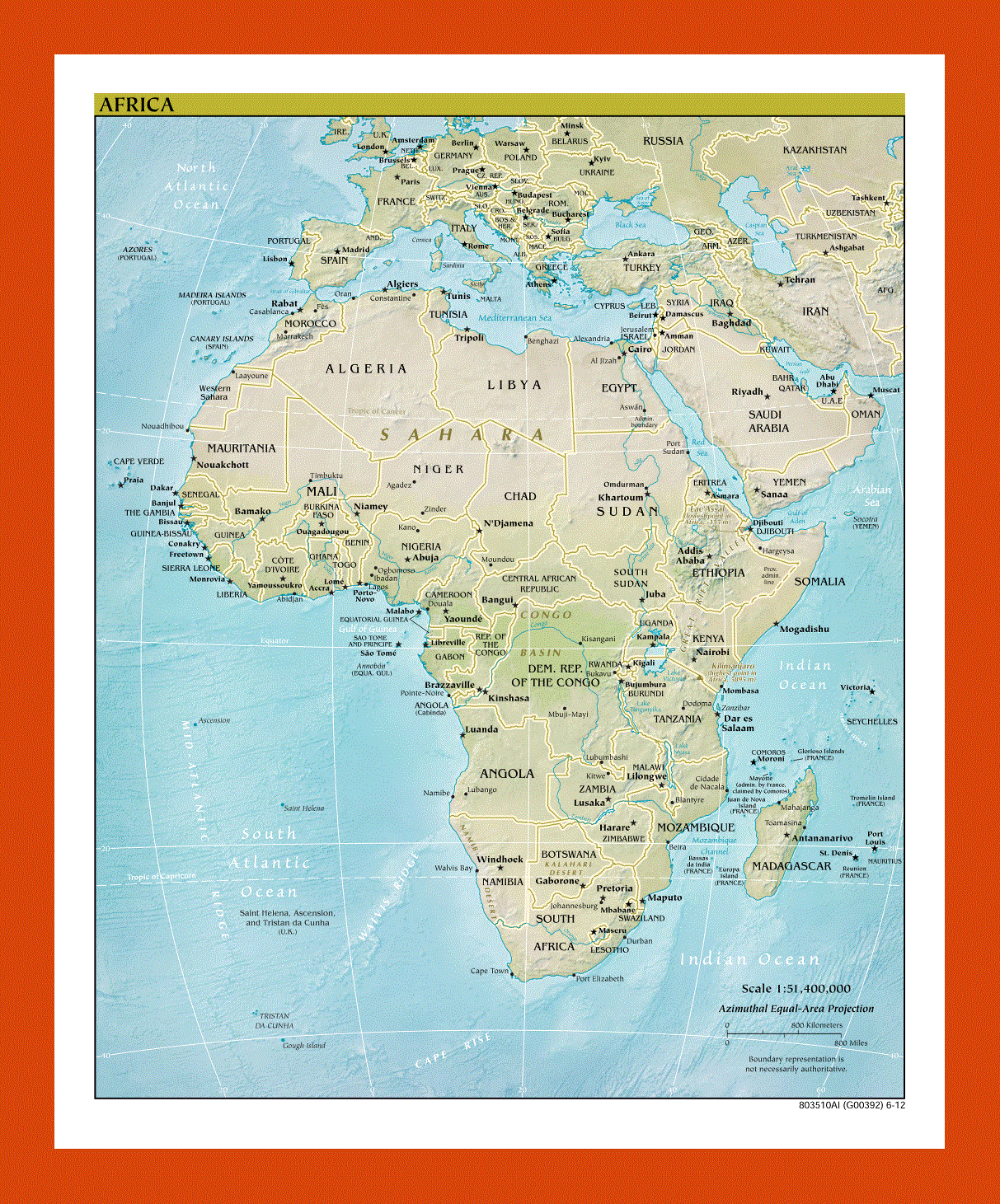 Political map of Africa - 2012