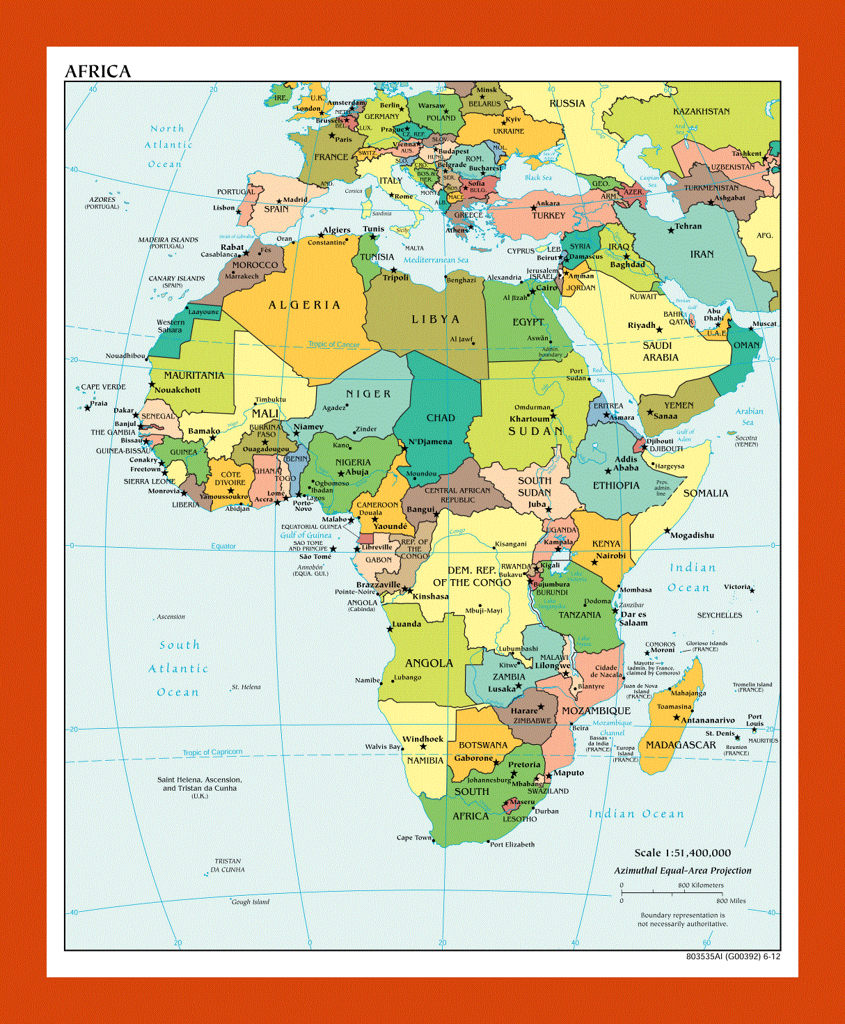 Political map of Africa - 2012