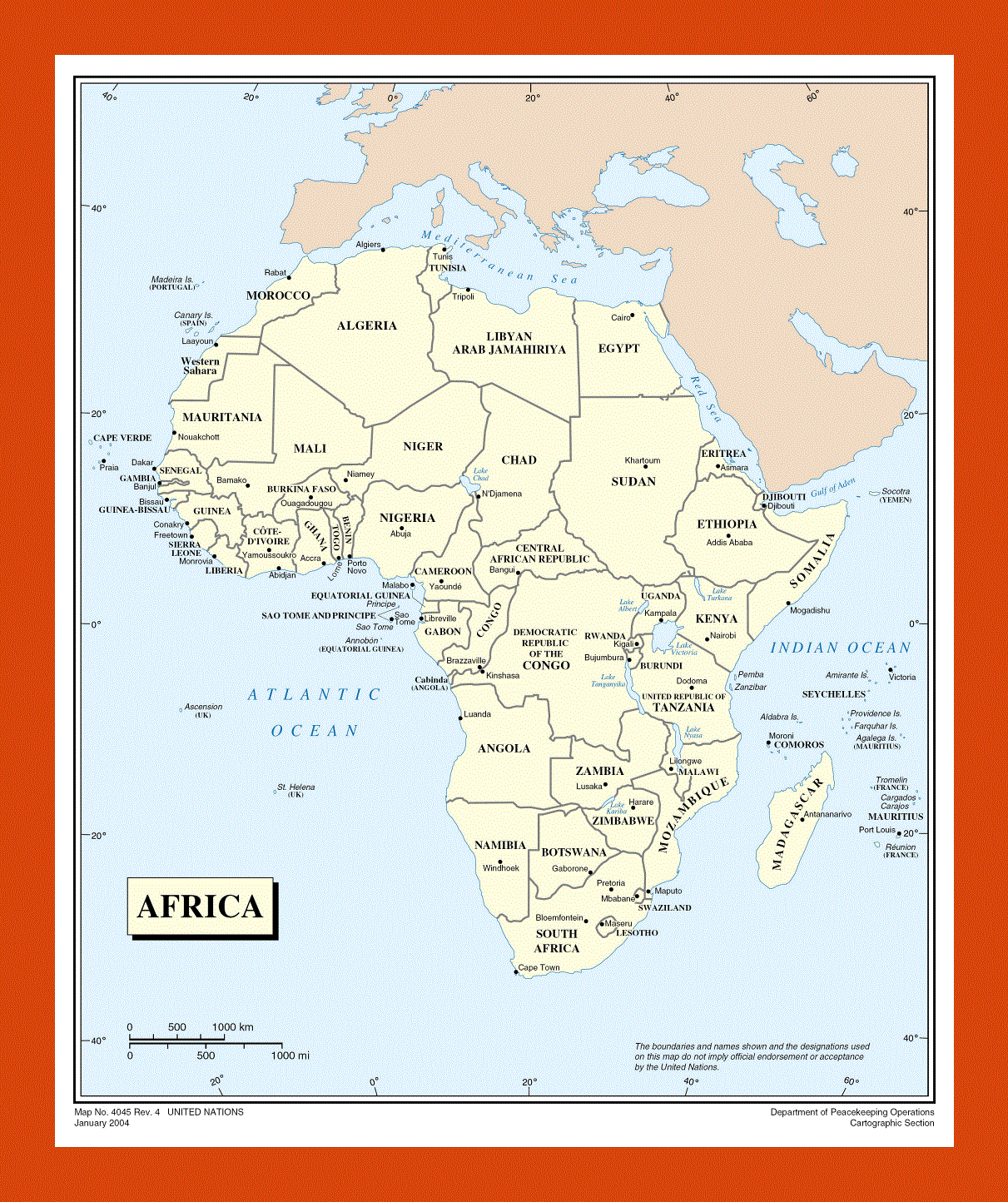 Political map of Africa