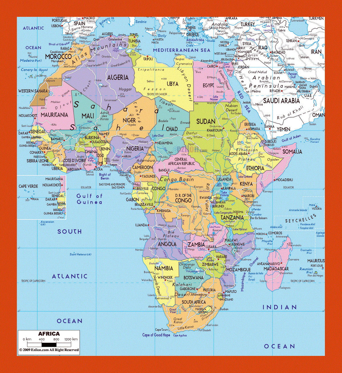 Political map of Africa