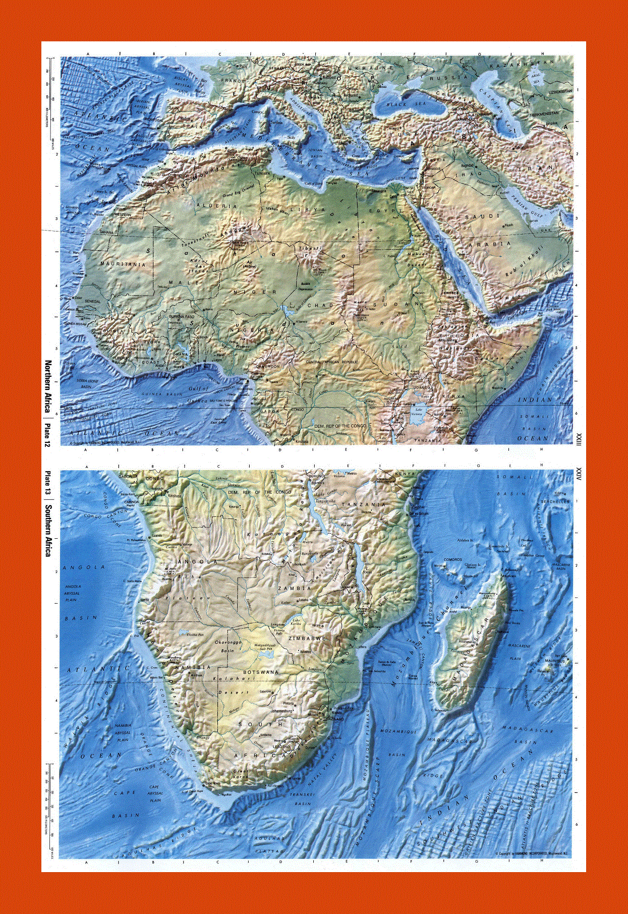 Relief map of Africa