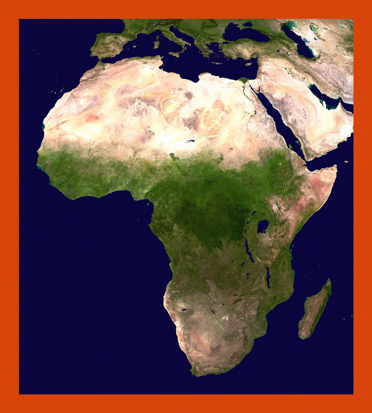 Satellite map of Africa