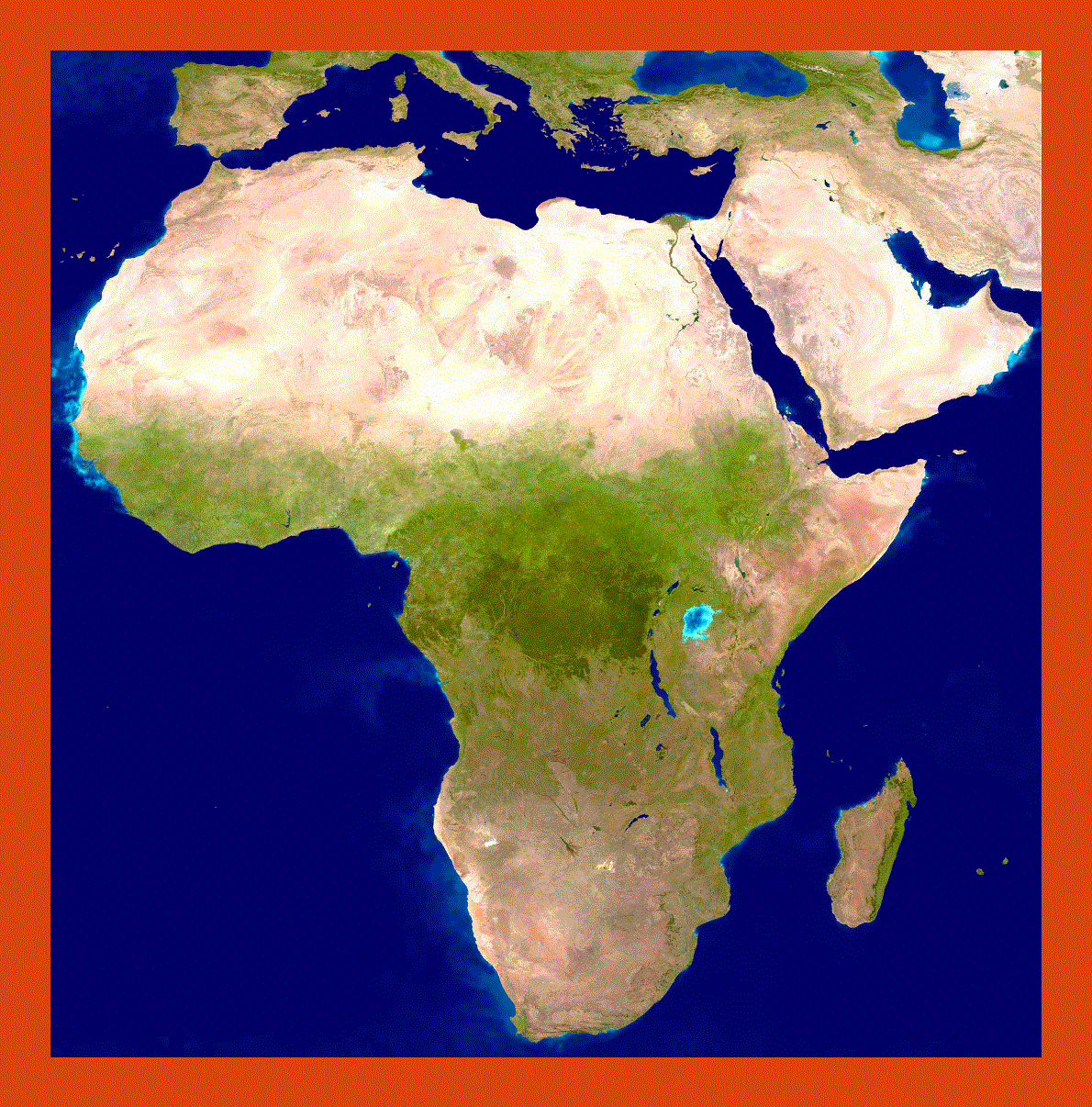 Satellite map of Africa