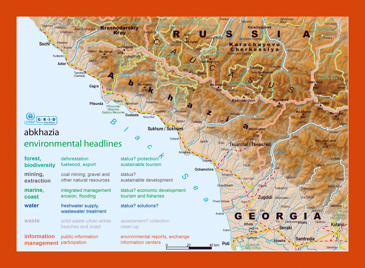 Political map of Abkhazia