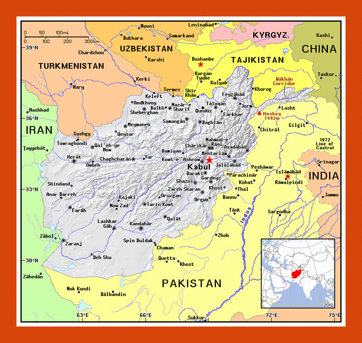 Political map of Afghanistan