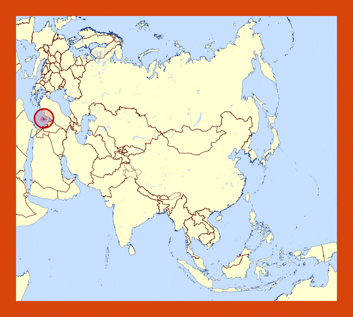 Location map of Akrotiri and Dhekelia
