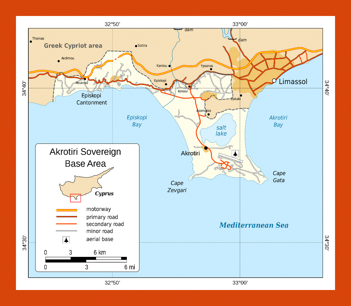 Political map of Akrotiri