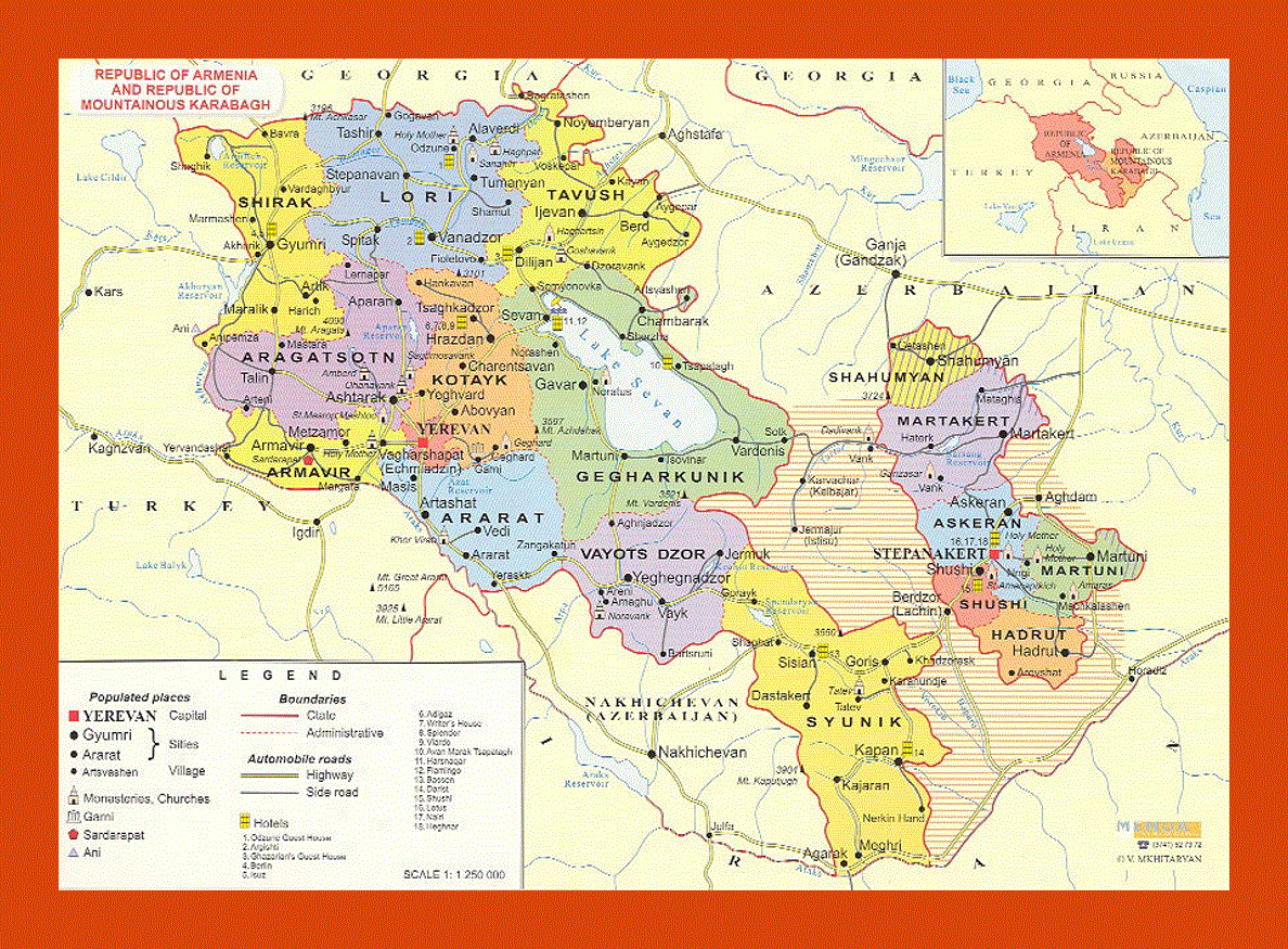 Administrative map of Armenia