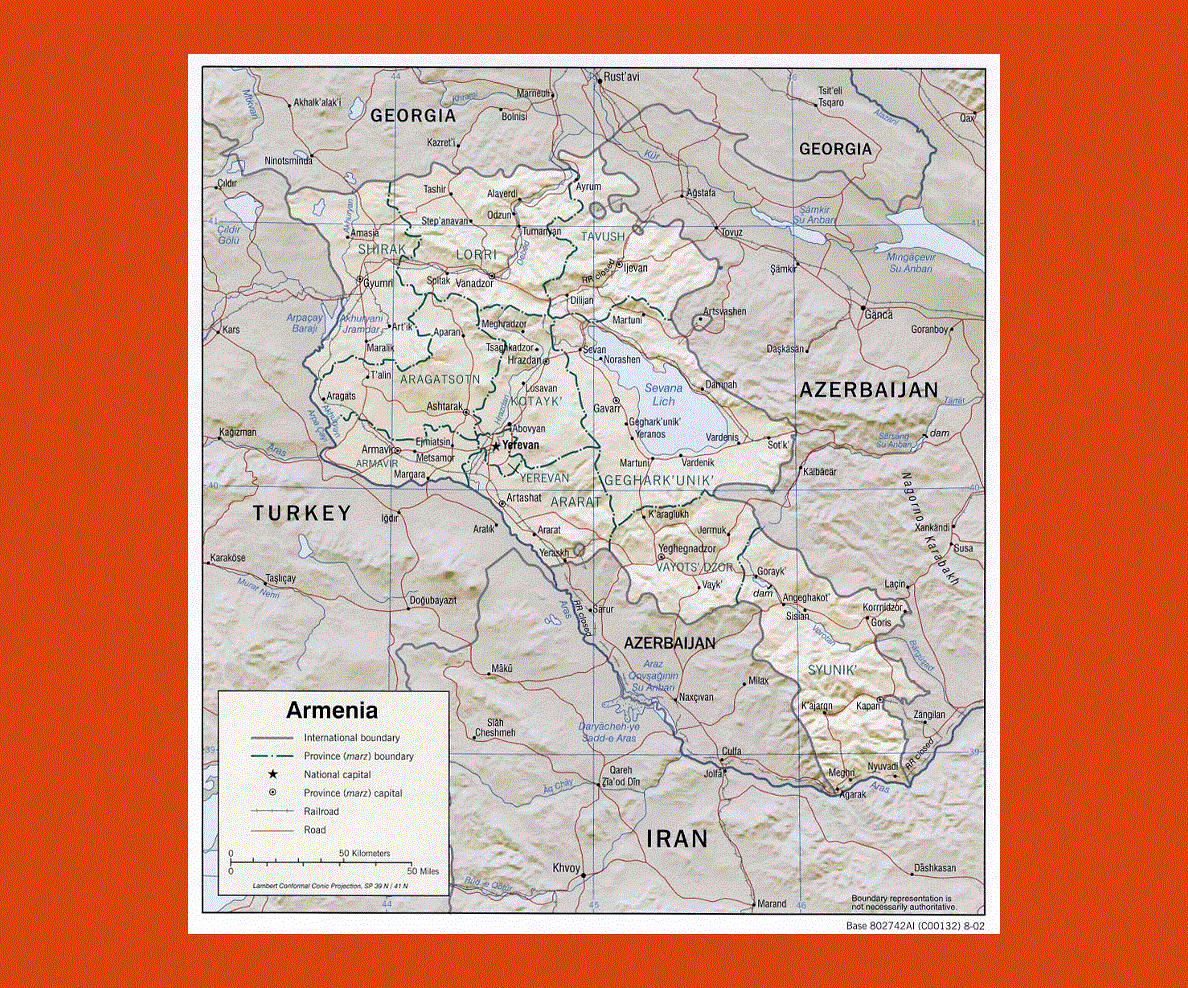 Map of Armenia, Geography