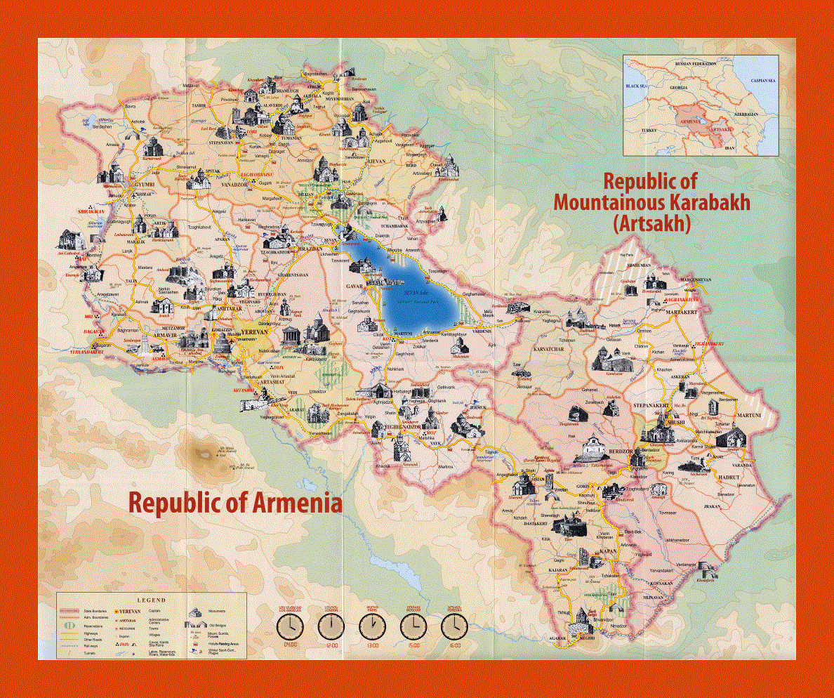 Tourist map of Armenia