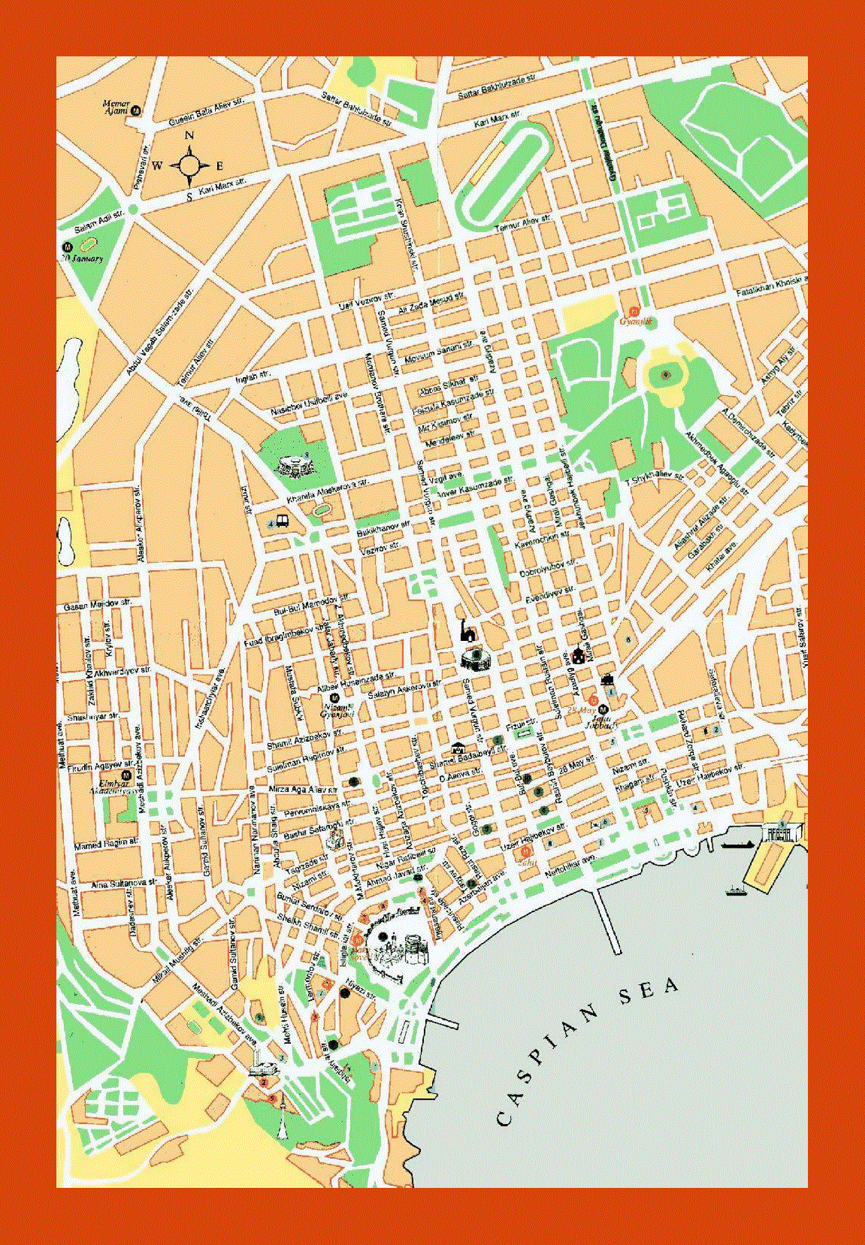 Baku city road map