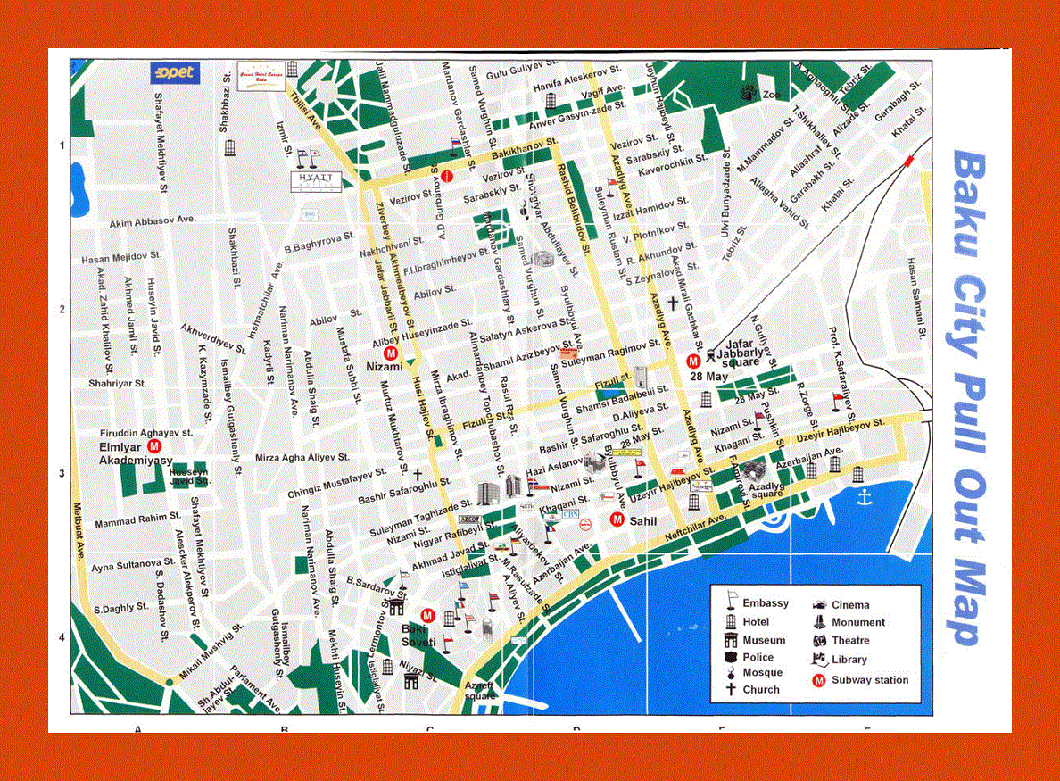 Baku city road map
