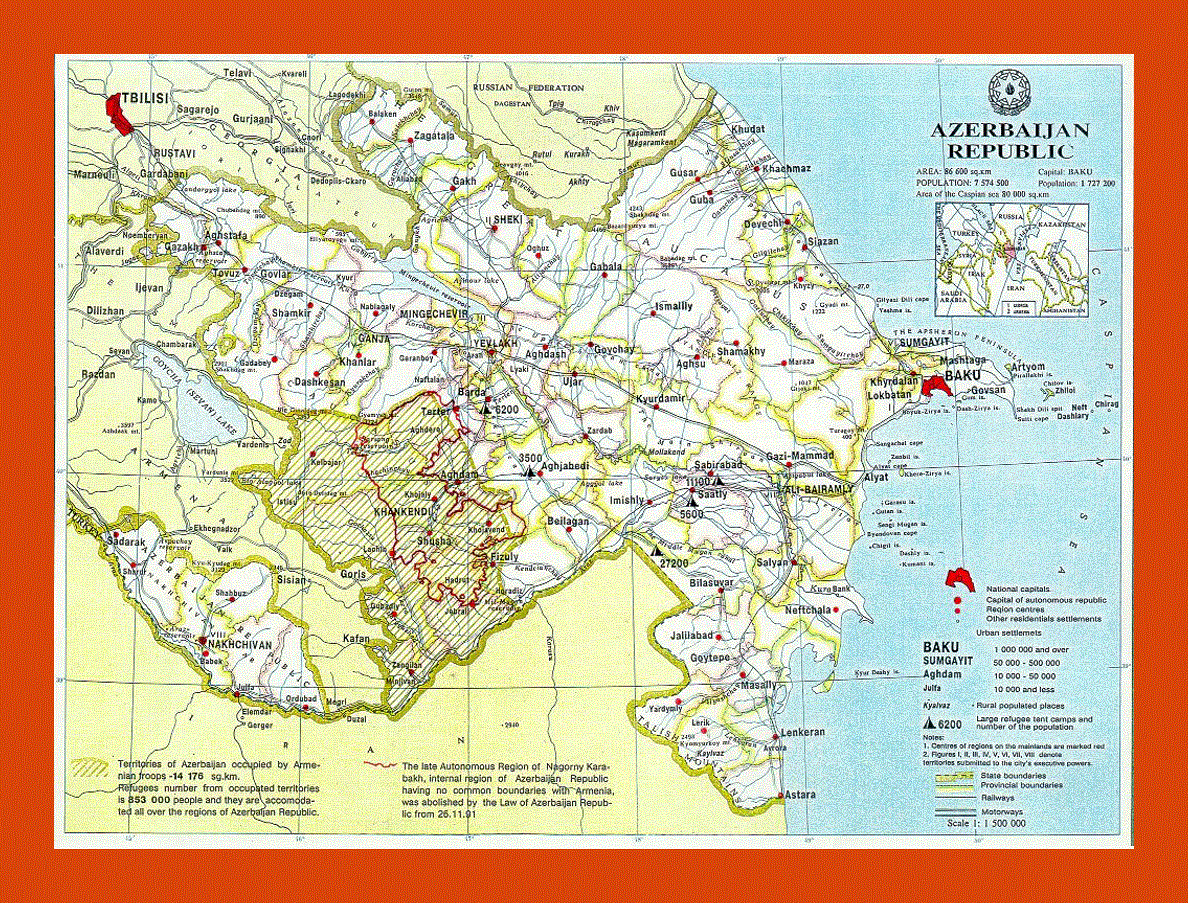 General map of Azerbaijan