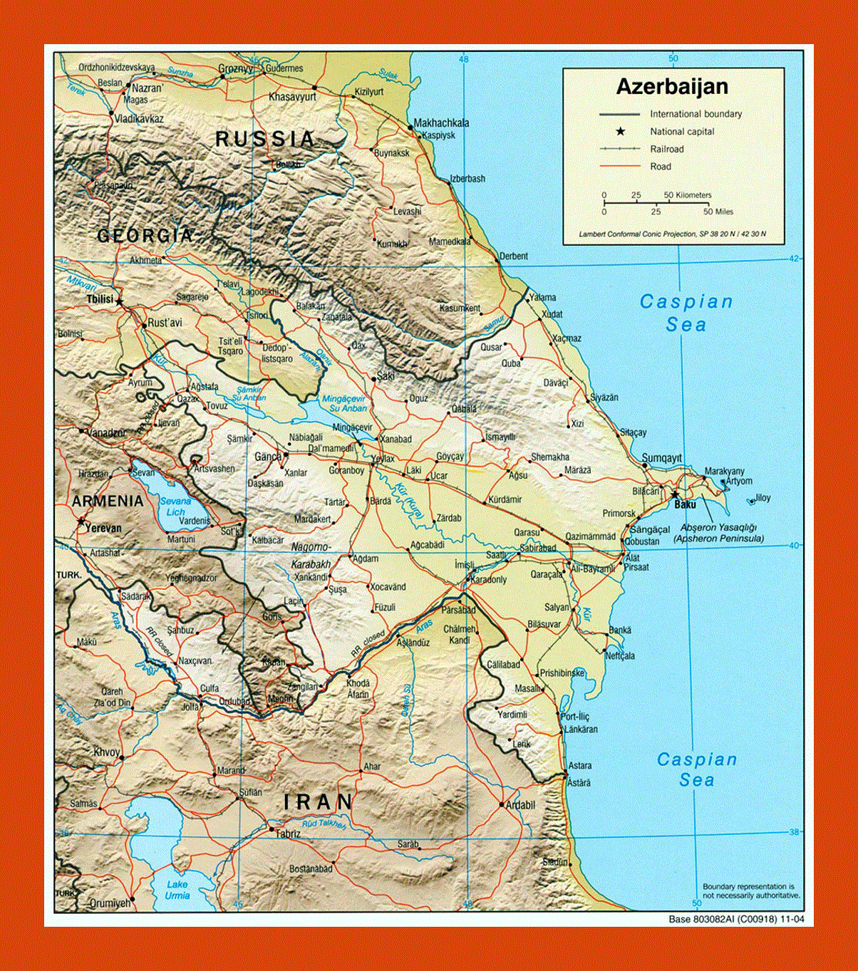 Political map of Azerbaijan - 2004