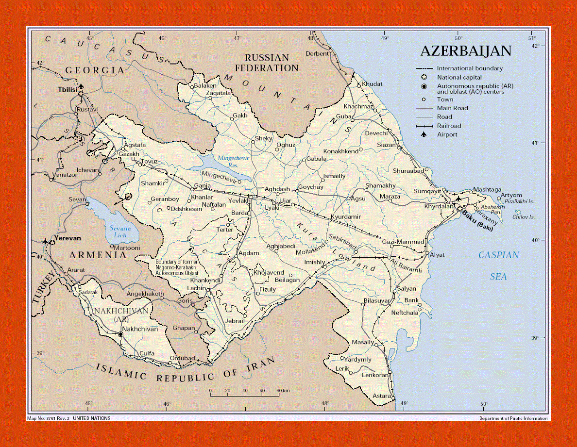 Political map of Azerbaijan