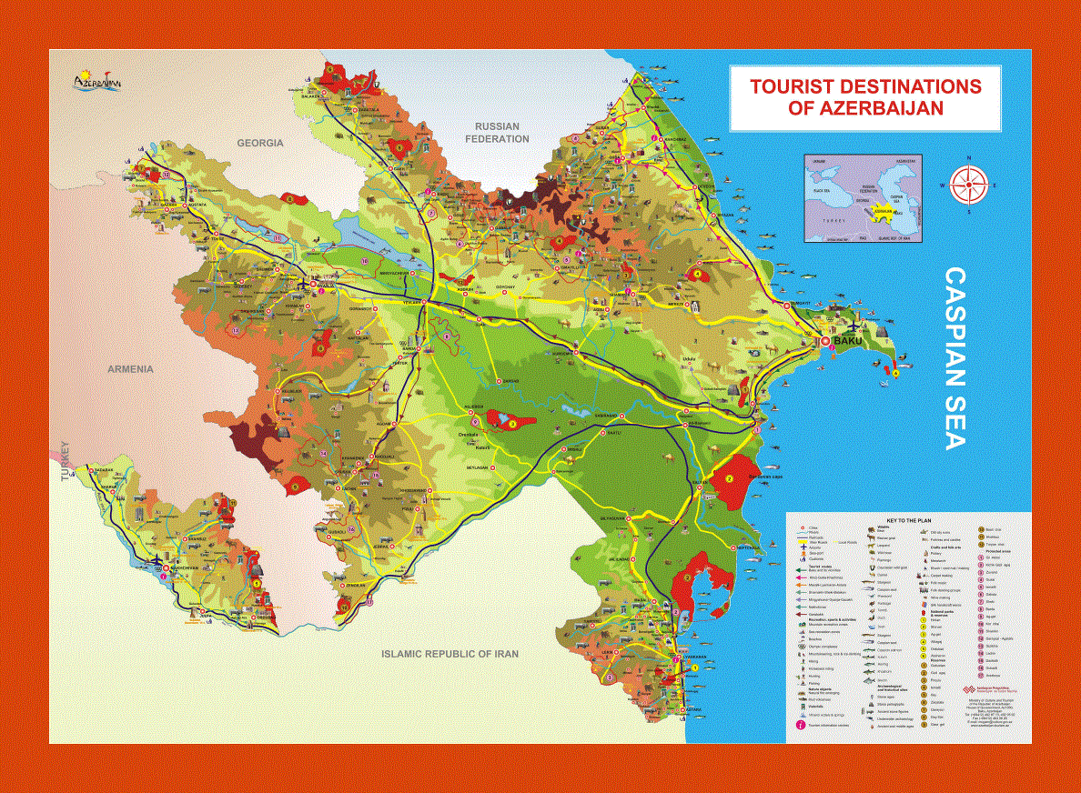 Tourist map of Azerbaijan