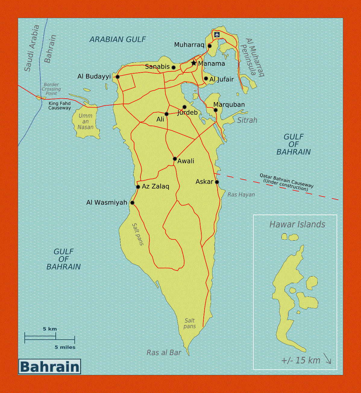 Map of Bahrain