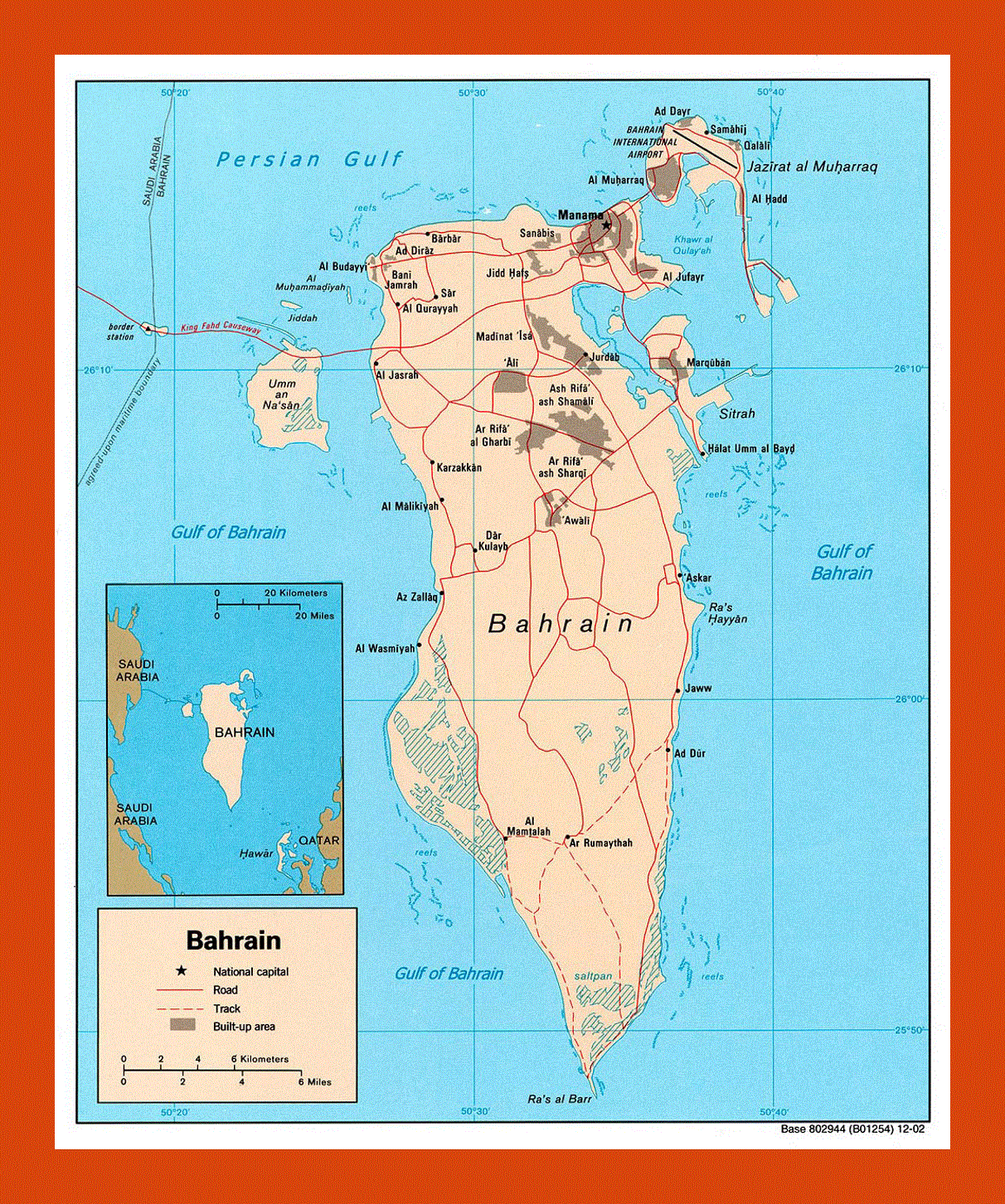 Political map of Bahrain - 2002