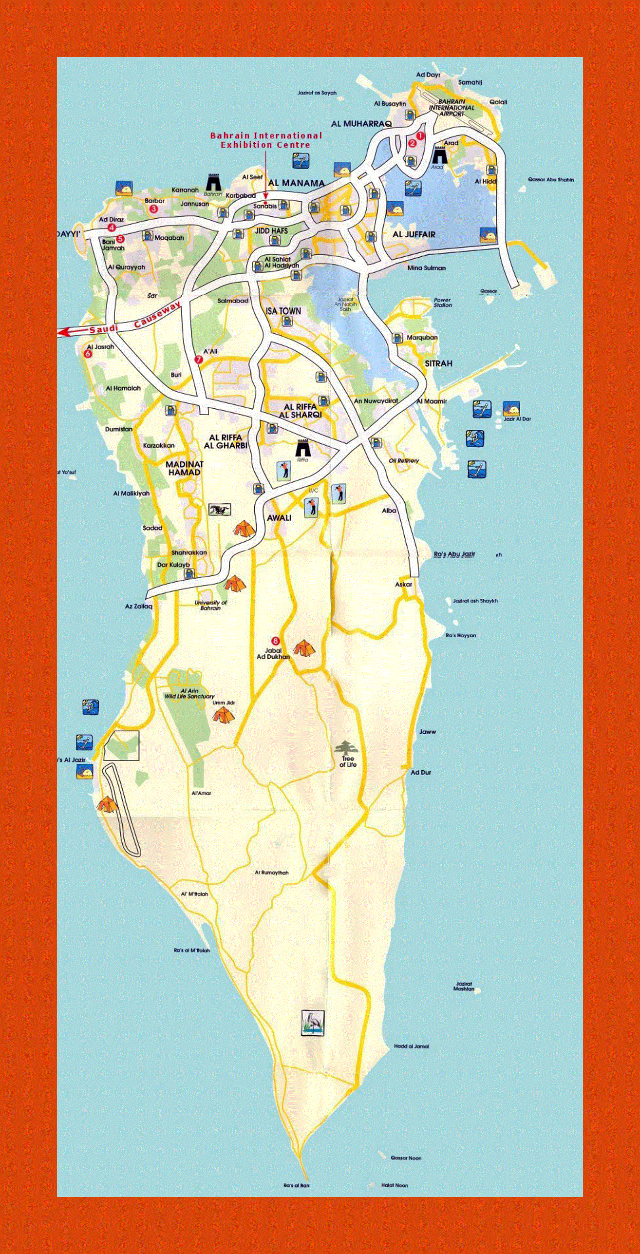 Tourist map of Bahrain