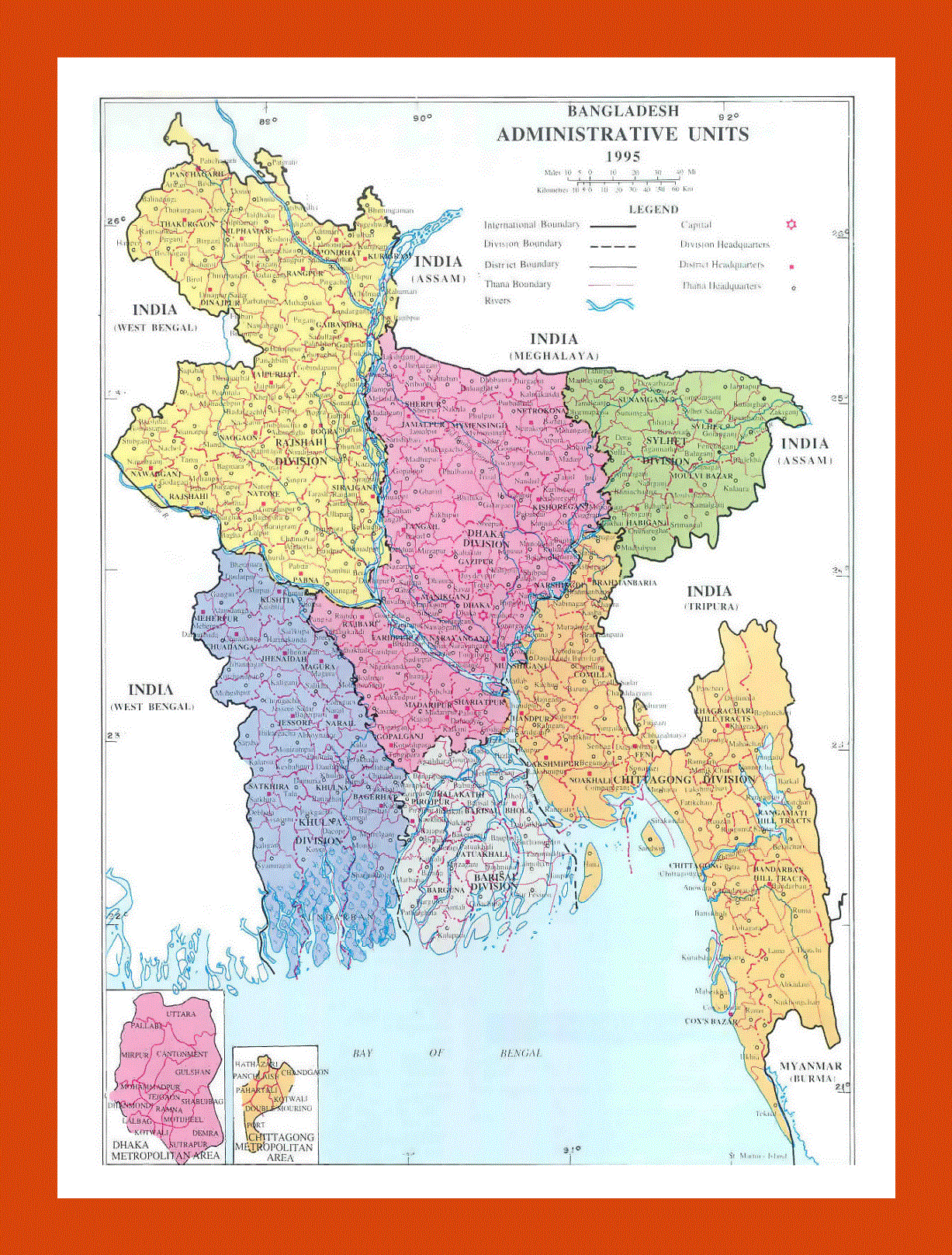 Administrative map of Bangladesh