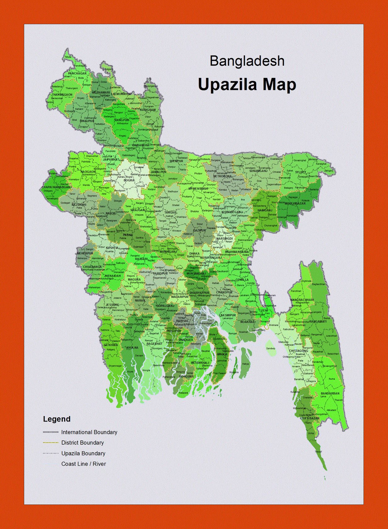 Administrative map of Bangladesh