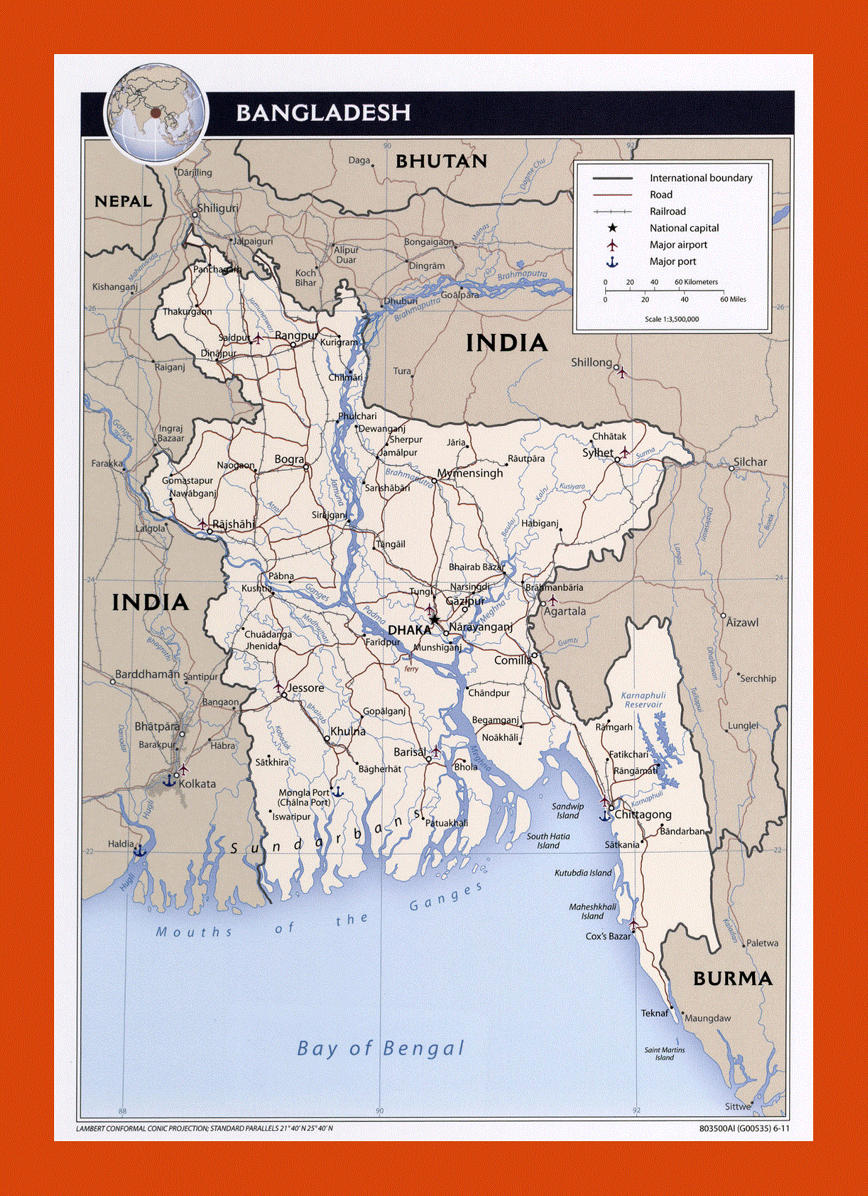 Political map of Bangladesh - 2011