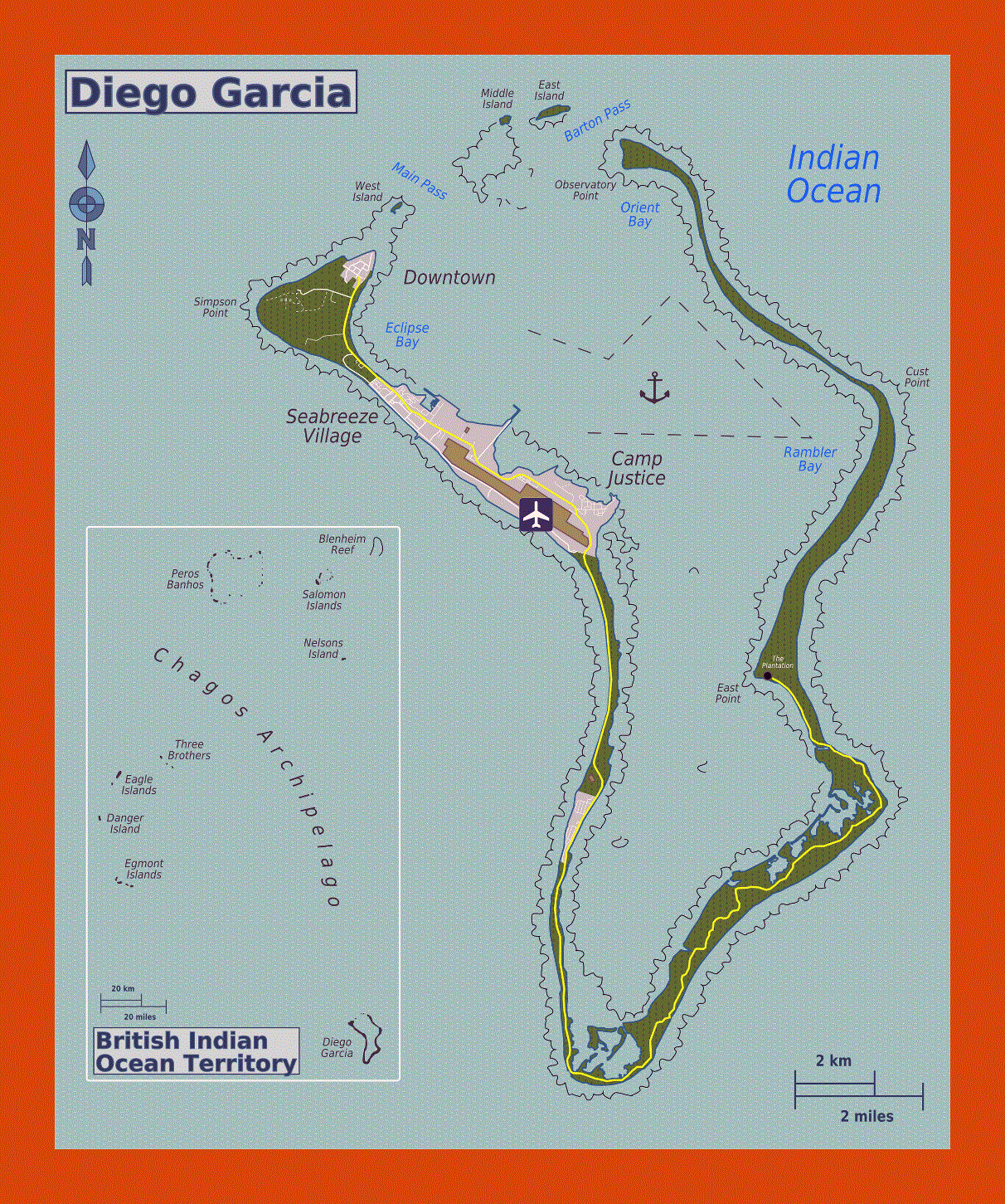 Map of Diego Garcia island