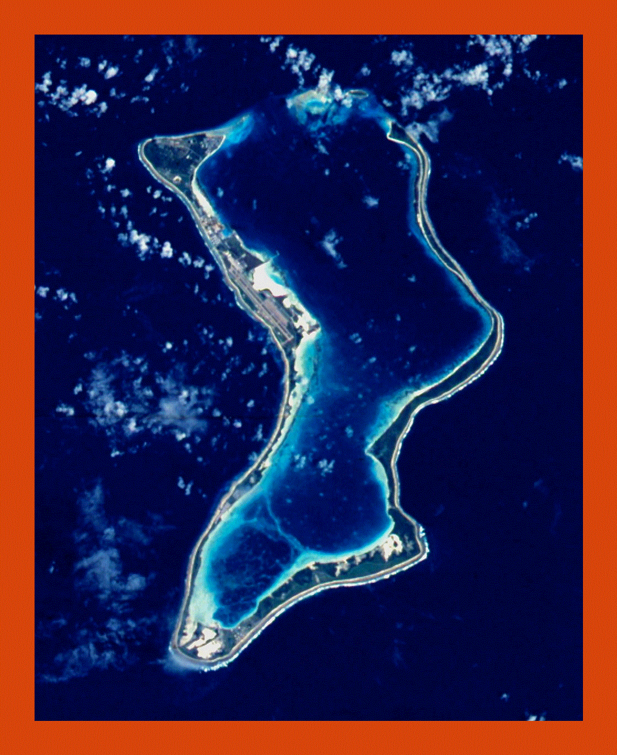 Satellite map of Diego Garcia island