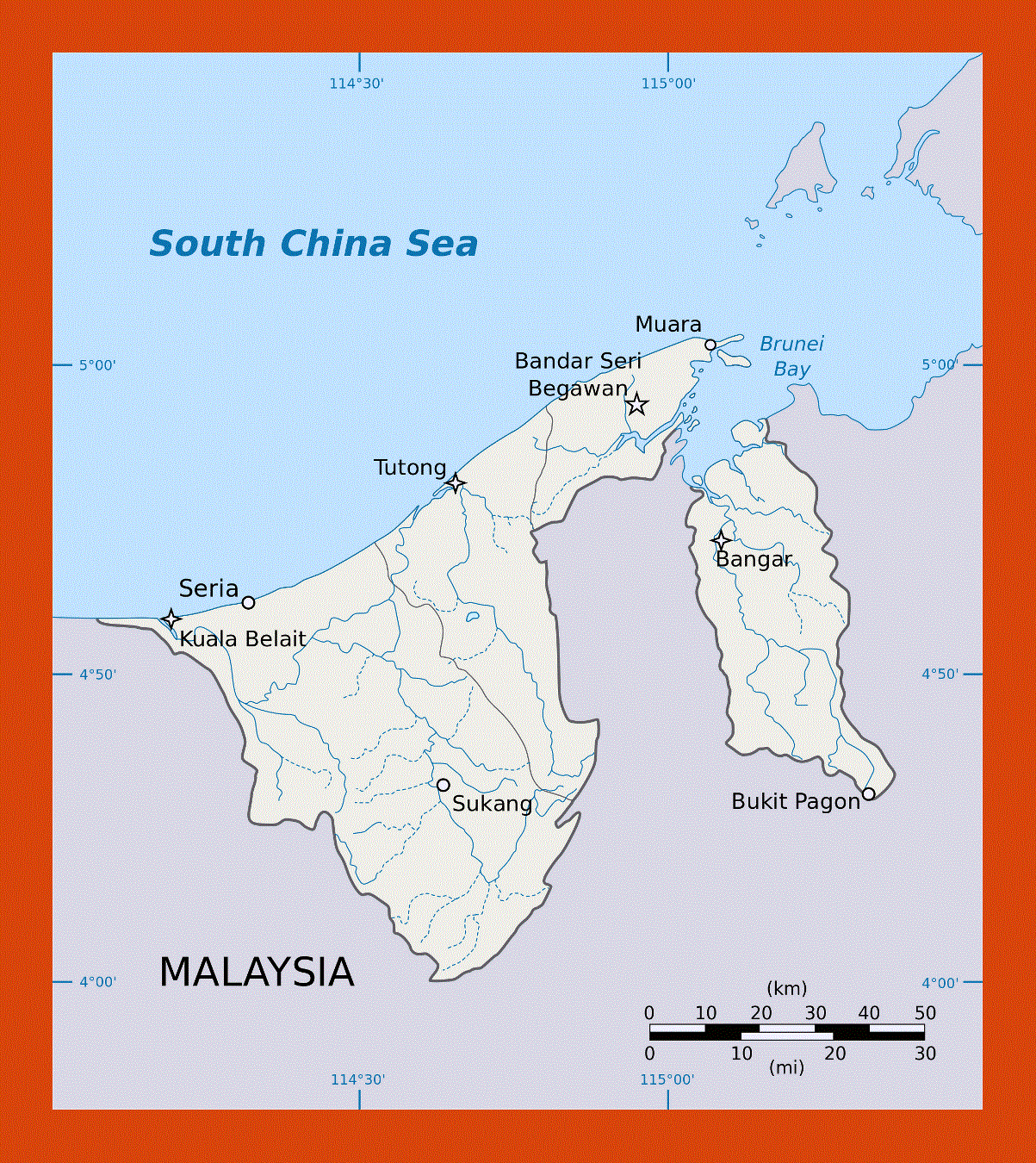 Map of Brunei