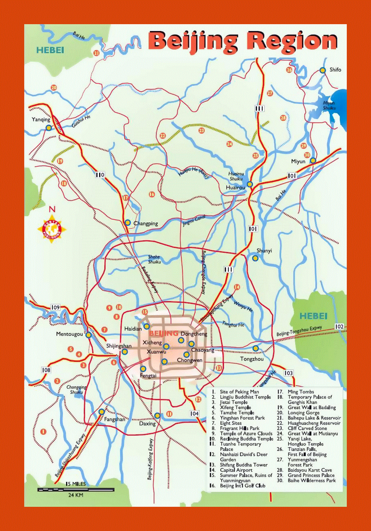 Map of Beijing region