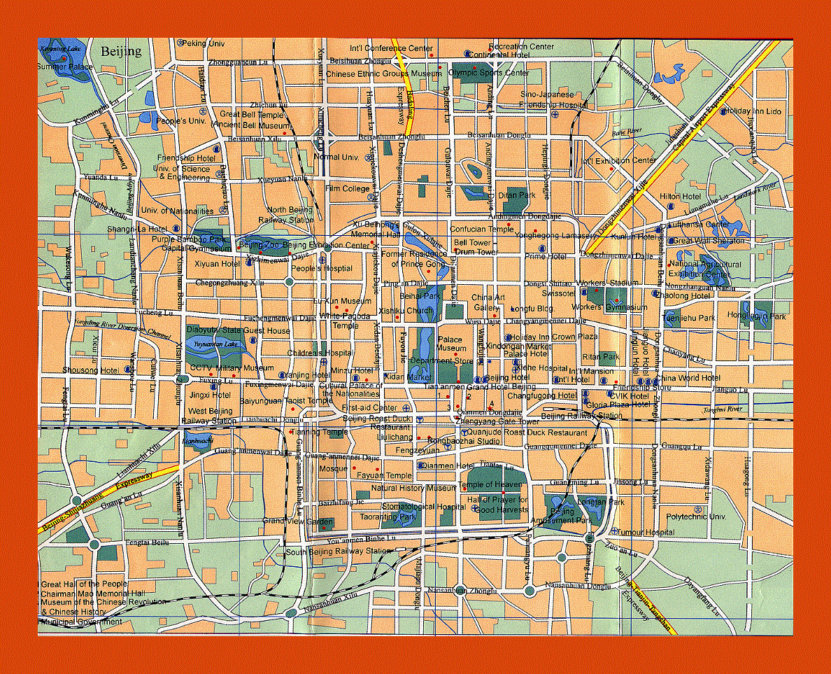 Road map Beijing city