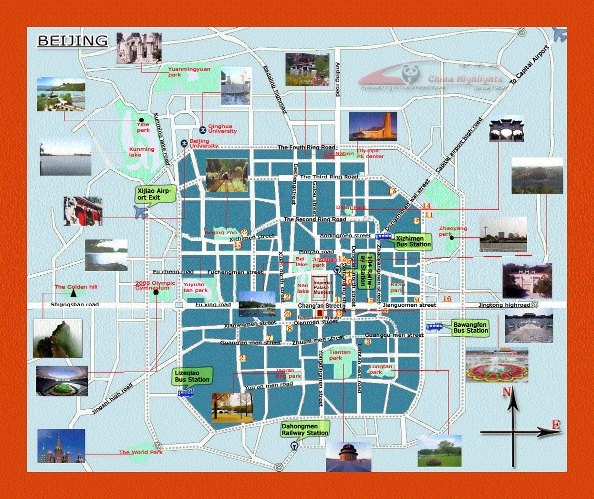 Tourist map of Beijing city