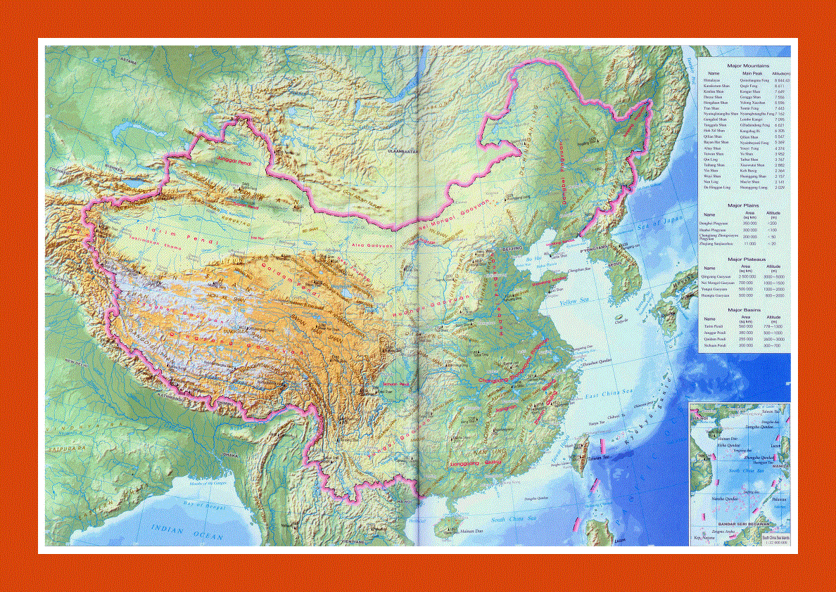 Великая китайская равнина на карте 5 класс. Топографическая карта Китая. Карта Китая физическая карта. Карта Китая физическая карта Китая. Рельеф Китая карта.