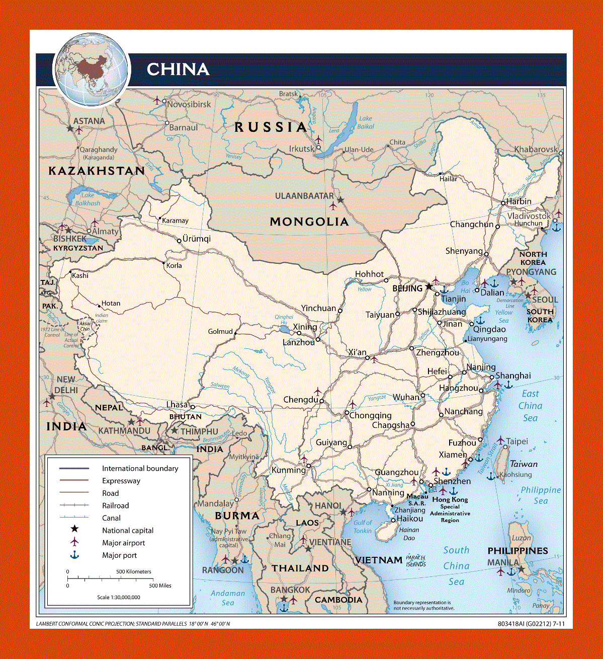 Political map of China - 2011