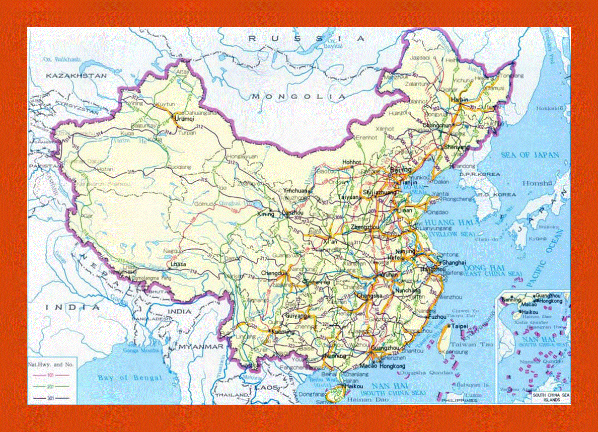 Road map of China