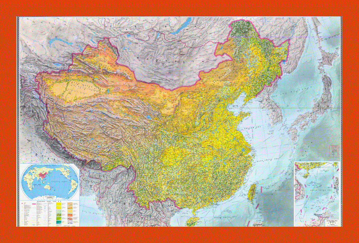 Topographic map of China - 1984