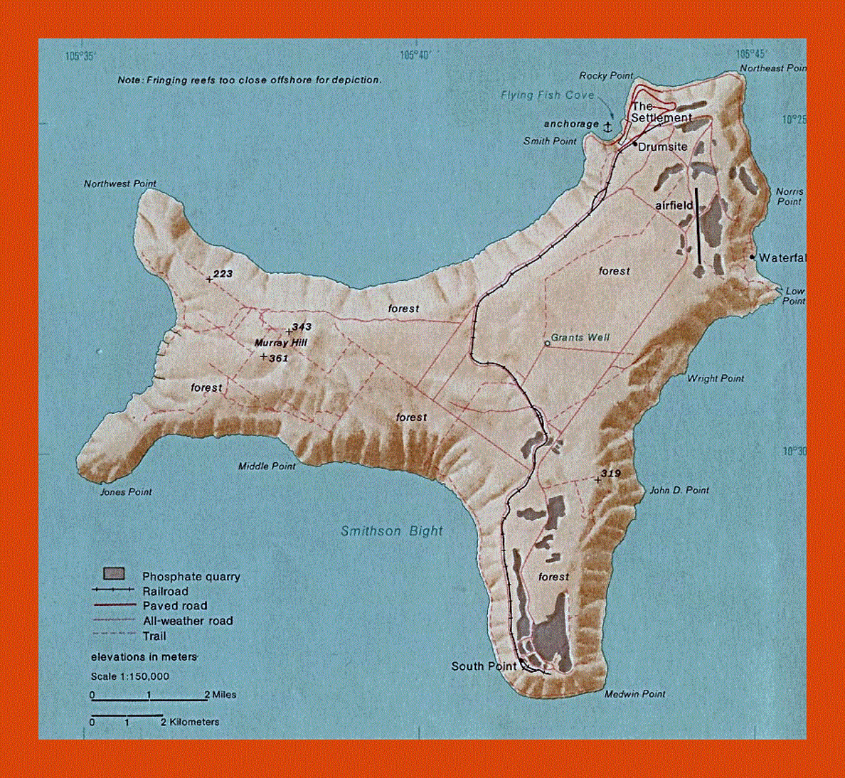 Map of Christmas Island - 1976