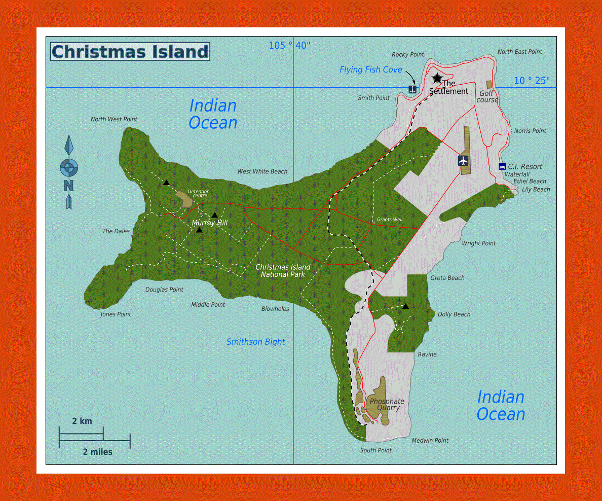 Maps of Christmas Island | Collection of maps of Christmas Island | Maps of Asia | GIF map ...