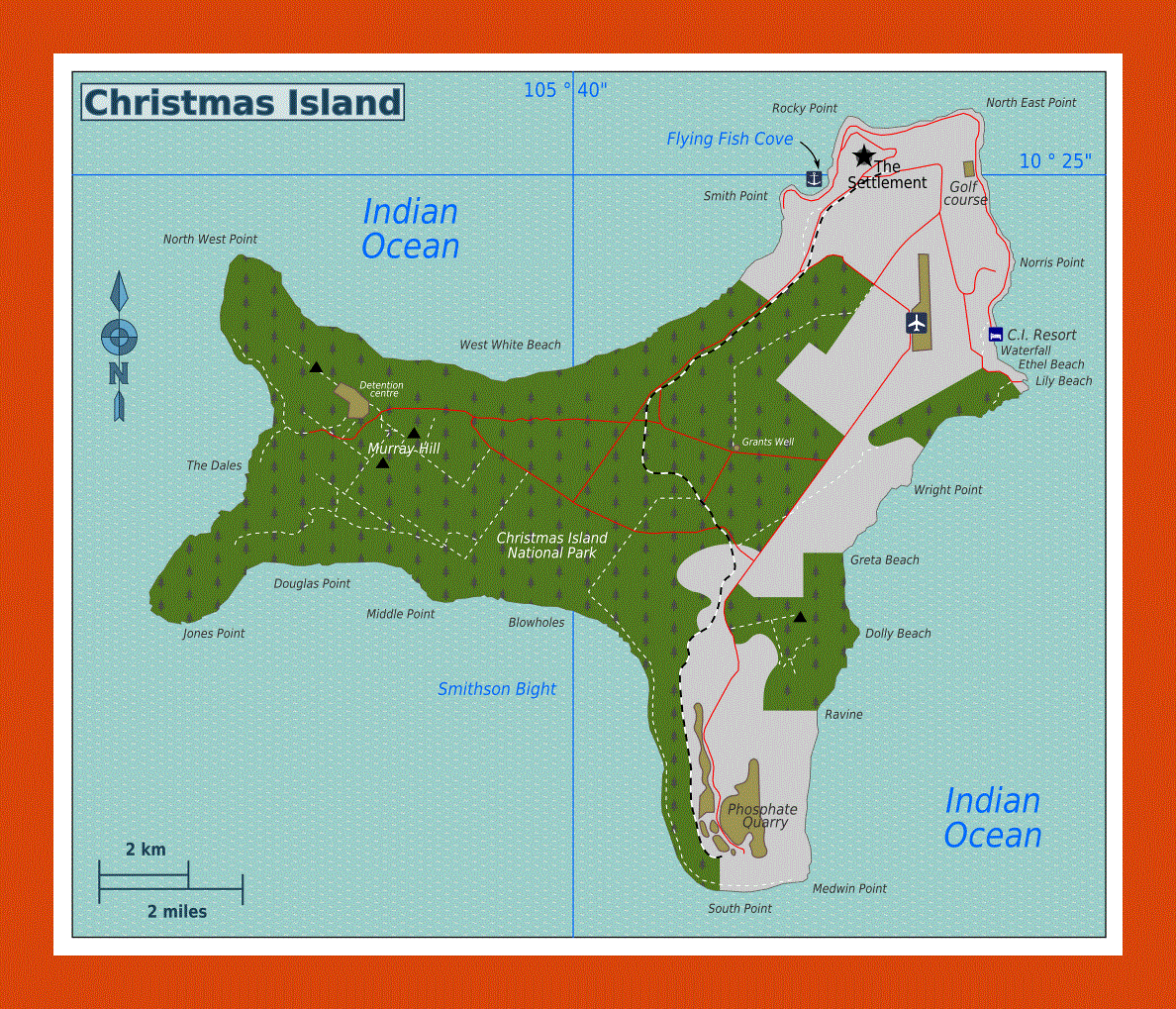 Map of Christmas Island