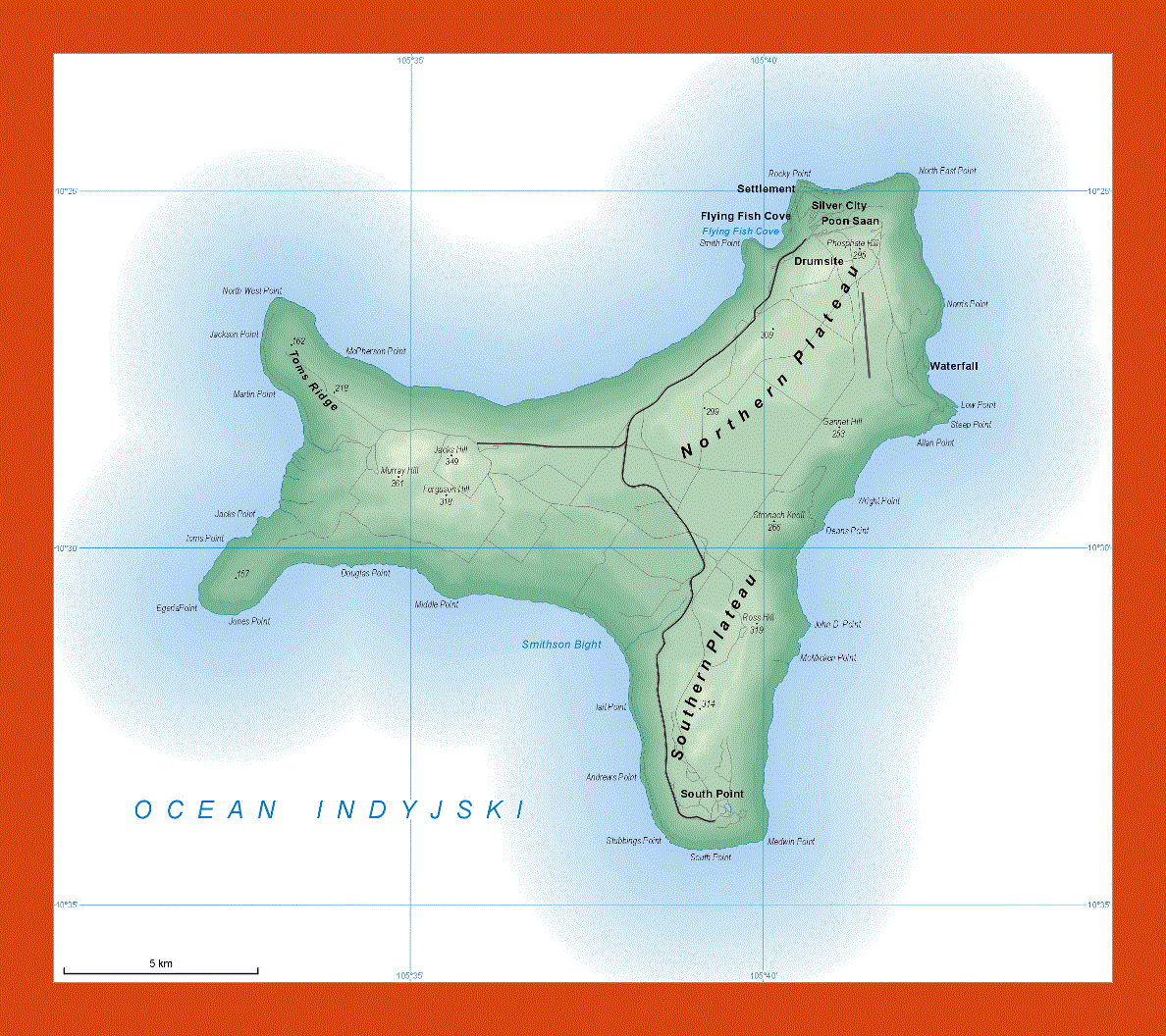 Map of Christmas Island