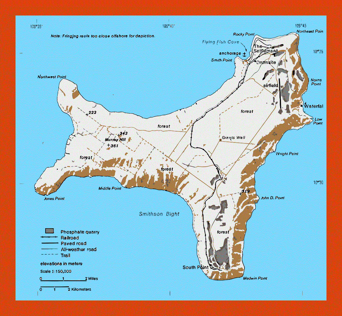 Map of Christmas Island