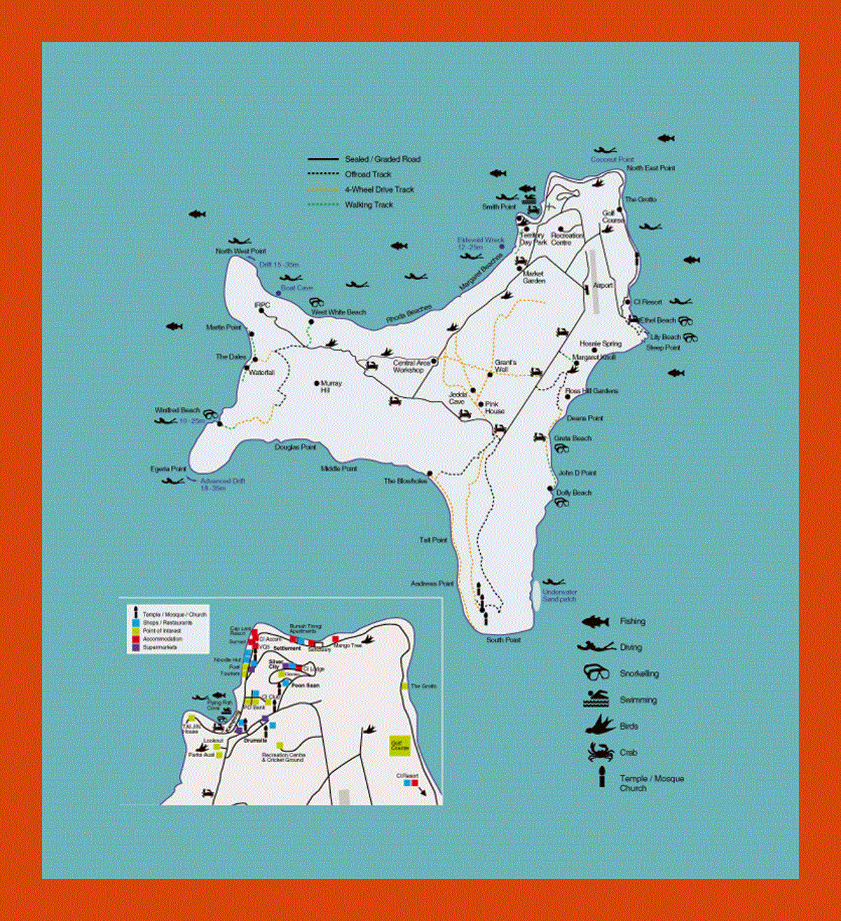 Tourist map of Christmas Island